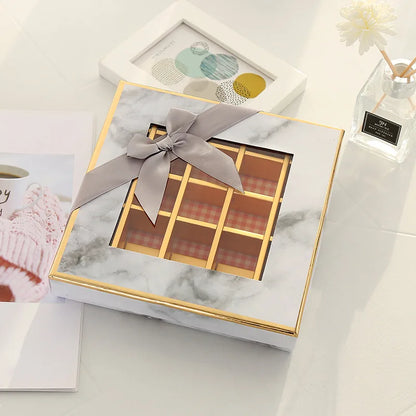 5Pcs Chocolate Boxes 9/12/16/25Grids Candy Box with Window Chocolate Gift Packing Box For Valentine's Day Wedding Party Favors