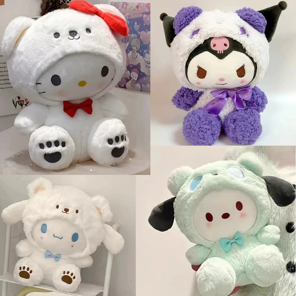 *New Kawaii 25cm Sanrio Plush Toy Jade Dog Kuromi Dressing Doll Doll Plush Toy Stuffed Animal Patung Dolls Birthday Gift