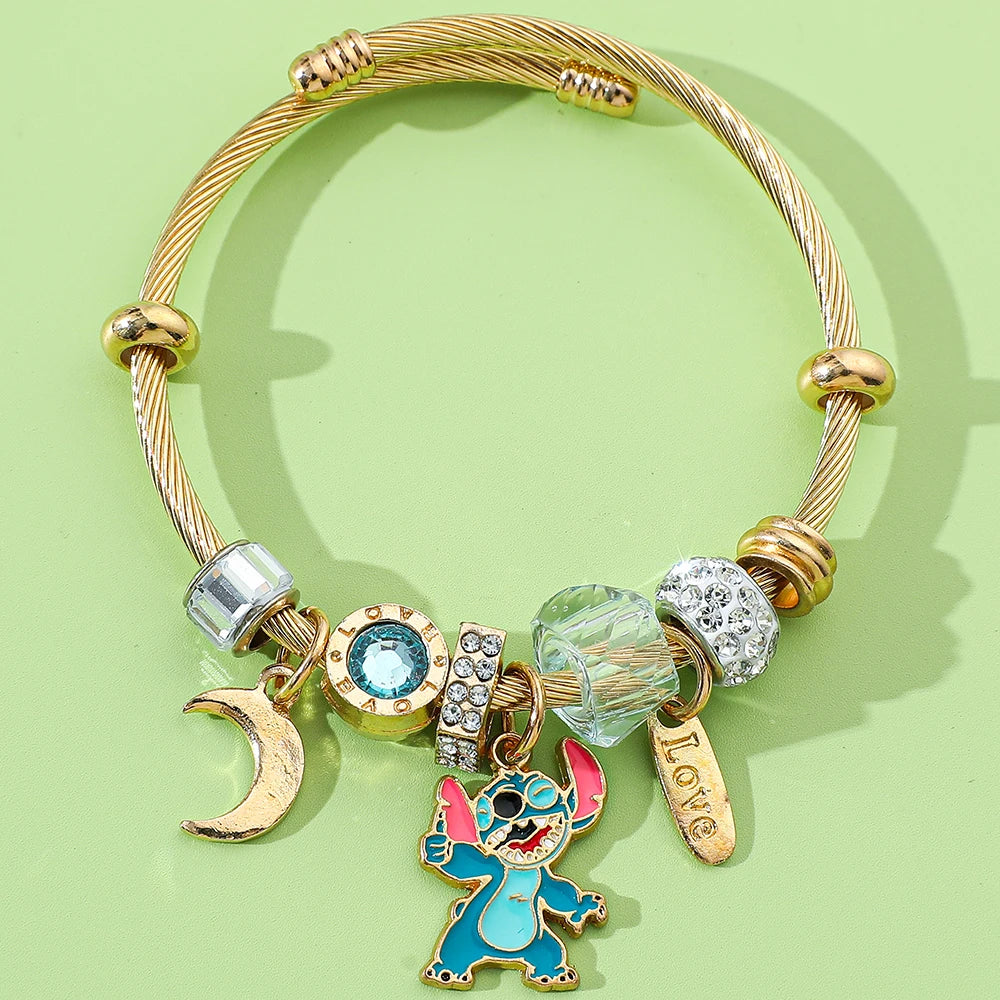 Disney-Lilo & Stitch Bracelet Anime Wristband, Cartoon Accessories for Kids, Birthday Gift, Toy for Boys and Girls, 7Styles