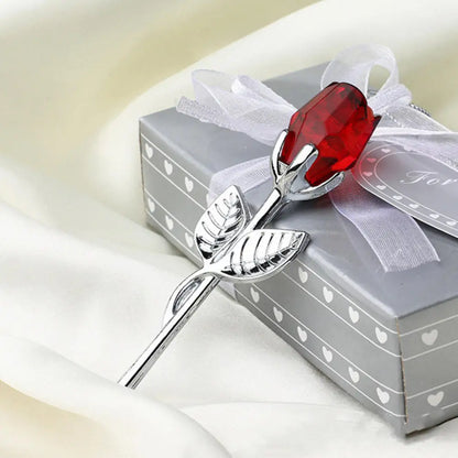 Valentines Day Gift Handcrafted Wedding Gifts Valentines Day Rose Transparent Crystal Glass Rose For Valentine's Day Girlfriend