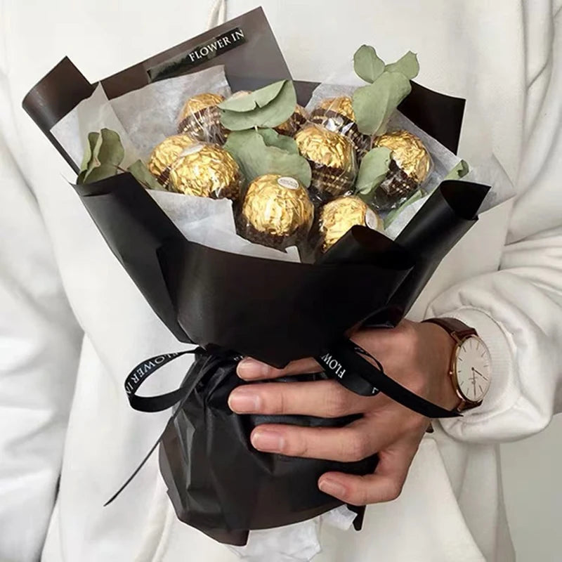 10Pcs Chocolate Packaging Outer Shell Bouquet Plastic Transparent Chocolate Cup Holder Birthday Party Gift Decoration