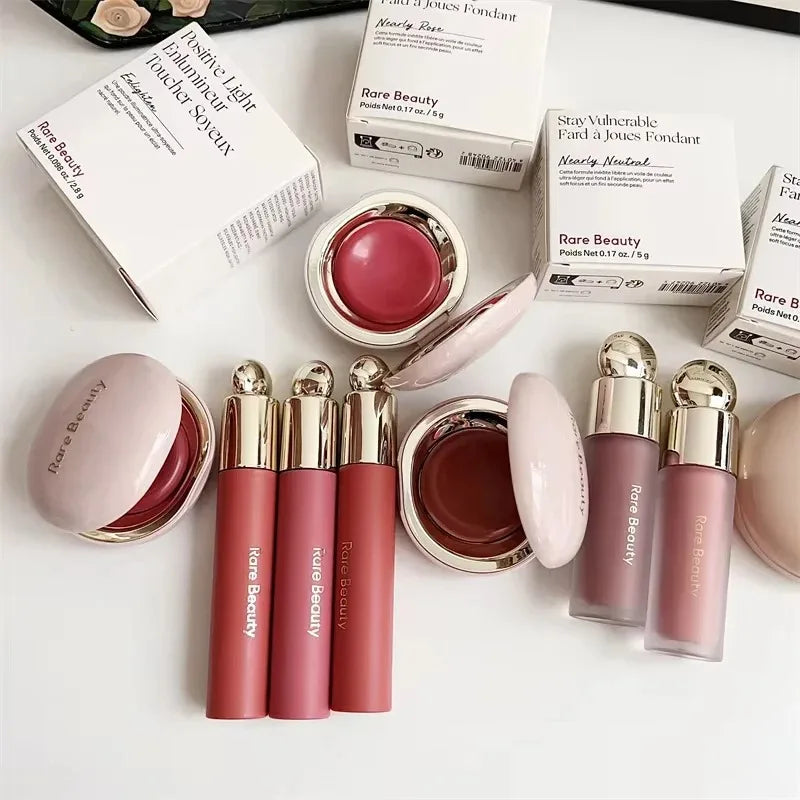 Rare Beauty Lipstick Blush Highlighter Cosmetics Moisturizing Long-Lasting Inspiring Hope Honesty Happiness Joy Makeup with Box