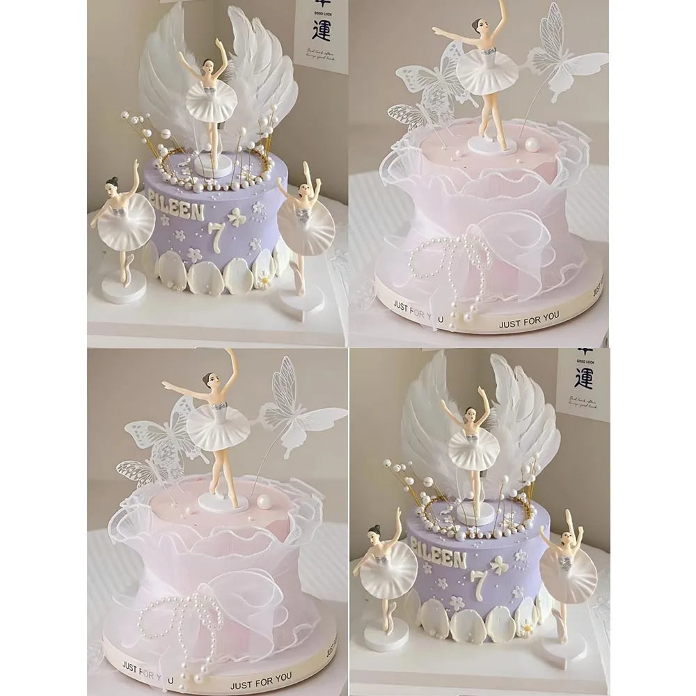 Dancing Girl Cake Decorations Ballerina Figurine Cake Topper For Girl Ballet Theme Birthday Party Decors Cake Ornament