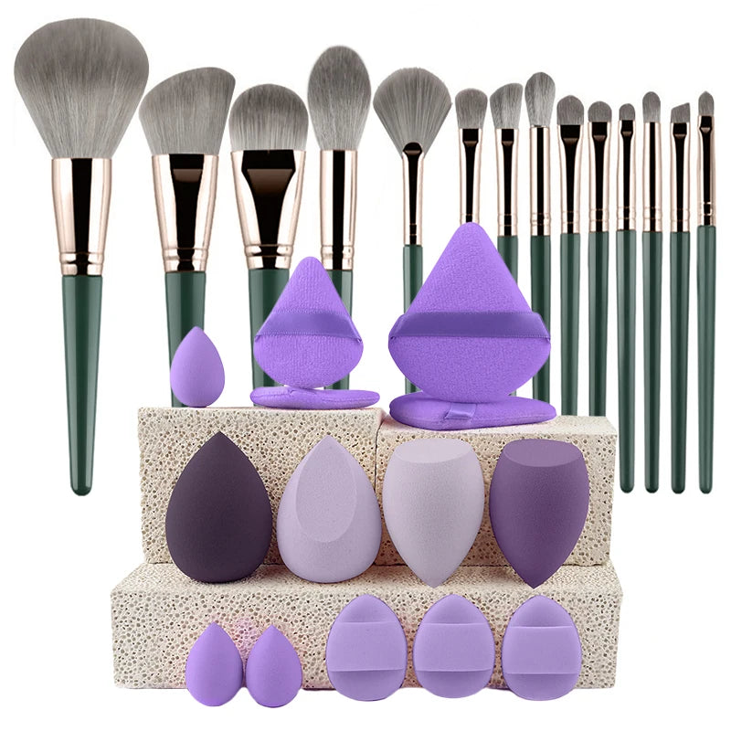 34pcs Makeup Brushes Set 14pcs Travel Portable Foundation Concealer Makeup Brush Professional Liquid Cream Make-up Beauty Tool