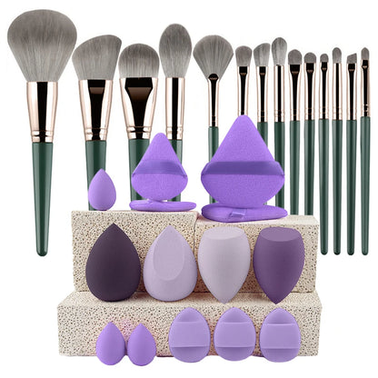 34pcs Makeup Brushes Set 14pcs Travel Portable Foundation Concealer Makeup Brush Professional Liquid Cream Make-up Beauty Tool