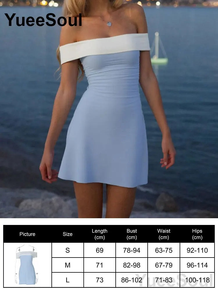 Blue Mini Dress Summer Sleeveless Slim Sexy Women Dresses 2025 New Sweet Cute Evening Party Casual High Street Y2K Dress