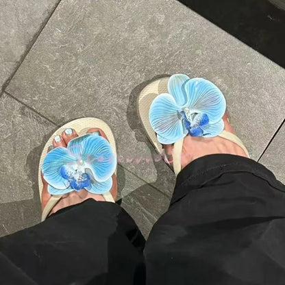 1 Pair Simulation Coloful Thai Fairy  Flower Shoe Buckles Personalized Design  Orchid Simulation Buckles Decor