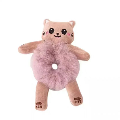 Cartoon Cute Animal Rubber Band for Girls Plush Ponytail Maruko Hair Tie Elastic Hair Ring Headwear Girls Kids Hair Accessories
