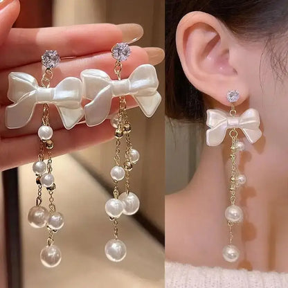 925 Silver Needle Purple Butterfly Long Tassel Earrings For Women Jewelry 2026 Trending Korean Fashion Luxury Crystal Earrings