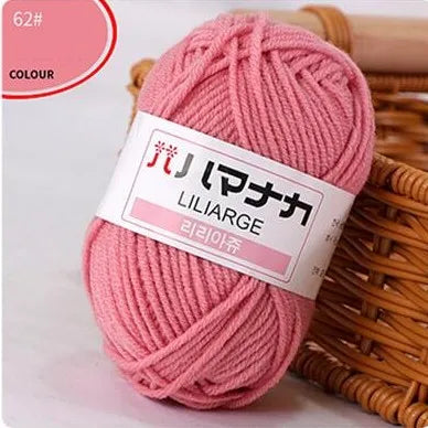 25G Milk Sweet Soft Baby Cotton Knitting Wool Thick Fiber Yarn Velvet Hand Threads for Knitting Wool Crochet Yarn for DIY Sweate