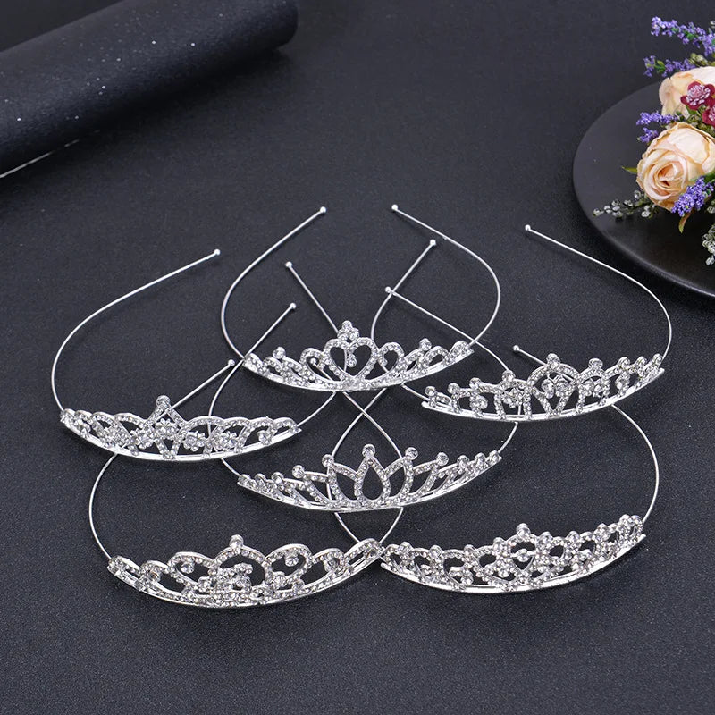 Exquisite Princess Crystal Tiara Crown Headband Children Girls Love Bride Prom Wedding Party Accessories Jewelry Gifts New