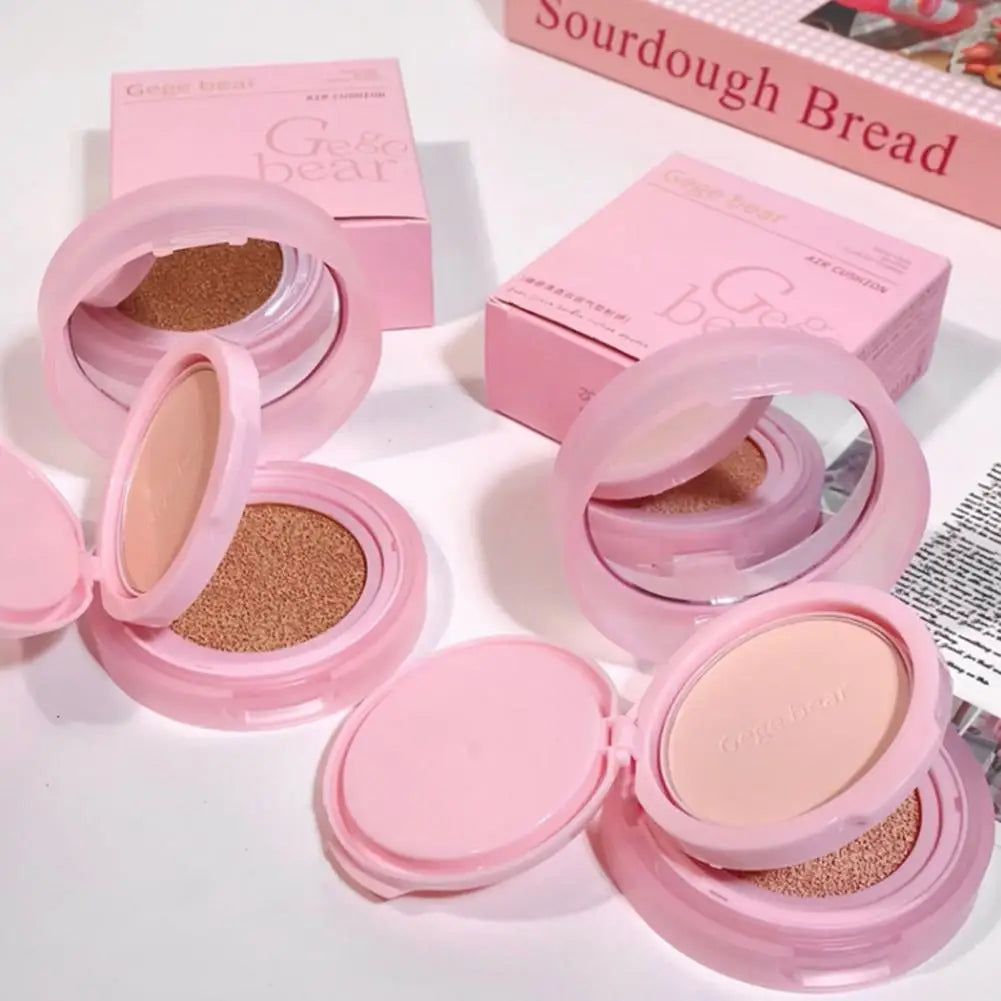 Gege Bear Double Layer Air Cushion Powder Long-Lasting Matte Pink Finish Oil Control And Makeup Fixation Removal Setting Powder