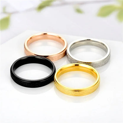 Light Luxury Feeling Titanium Steel Frosted Ring Feminine Temperament Minority Does Not Fade Ring Hand Jewelry Gift Creative