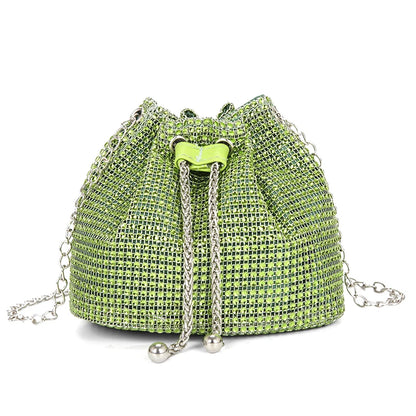 Sophisticated Rhinestone Bucket Bag; High Fashion Versatile Chain Shoulder Bag Designed For Women.