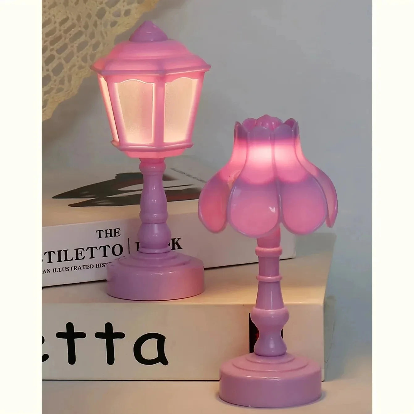 HOMEFISH Geometric Flower Bud Button Battery LED Table Lamps Desk Night For Bedroom Dining Touch Night Light
