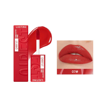 QIBEST 8 Colors Nude Watery Lip Gloss Long Lasting Liquid Lipstick Not Fading Sexy Red Purple Lip Glaze Lip Tint Women Makeup