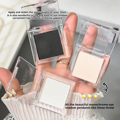 Matte White, Black With Subtle Sparkle, Brightening Eyeshadow Tray For Long-Lasting, Delicate Makeup, As A Highlight Cosmetics