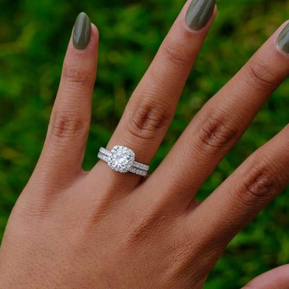 New Silver Plated Rings set For Women Cubic Zirconia Jewelry Wedding Engagement Ring Wholesale Size 5-11