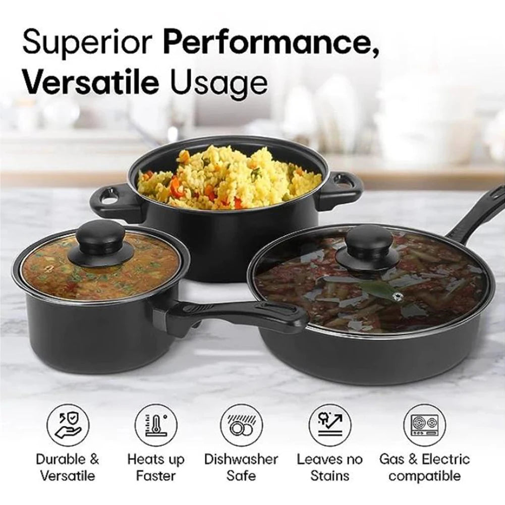 13pcs Non-Stick Cookware Set Soup Pot Frying Pan and Milk Pot Premium Milk Pot Maifan Stone Frying Pan Coating Kitchen Utensil