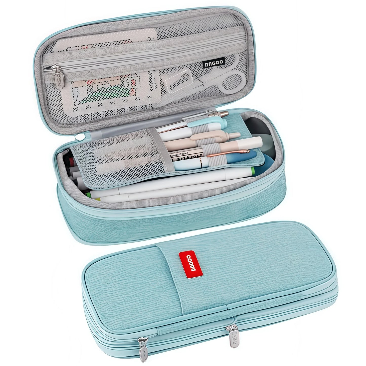 Multi-functional double-layer canvas pencil case, large-capacity portable waterproof stationery box, perfect school supplies