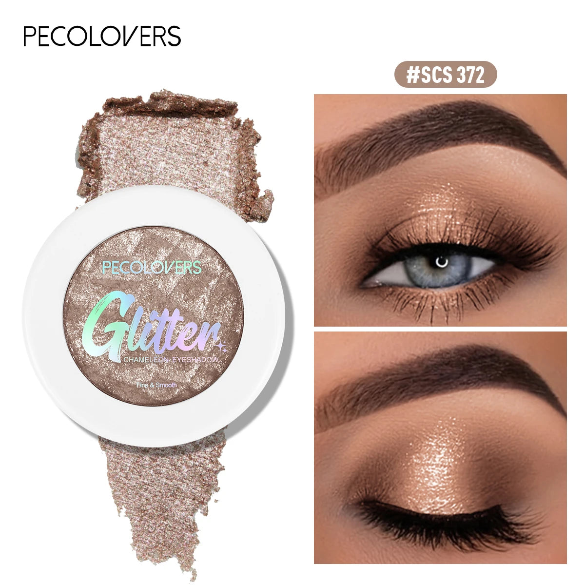 1PC Long-lasting, Mashed Potato Texture Eye Shadow, Glittery Finish, Fine Powder, Perfect for Creating Charming Eye Makeup