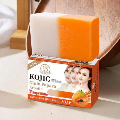 Papaya & Turmeric Handmade Soap With Kojic Acid Natural Skin Brightening & Cleansing Natural Soap Bar