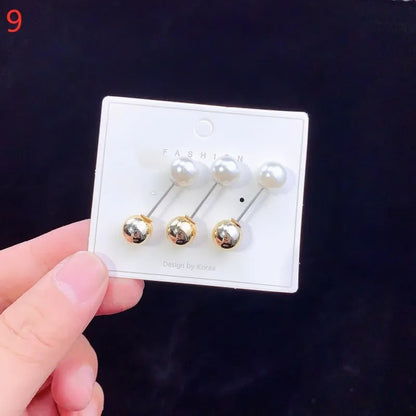 6Pcs Brooch Set Big Beads Fashion Clothing Brooches for Women Pearl Lapel Pin Sweater Dress Brooch Pins Badge Buckle Accessories