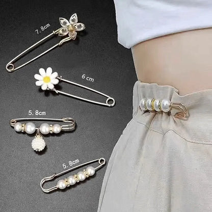 2/20pcs Clothing Brooch Pearl Waist Adjustment for Women Pearl Lapel Pin Sweater Dress Brooch Pins Badge Buckle DIY Accessories