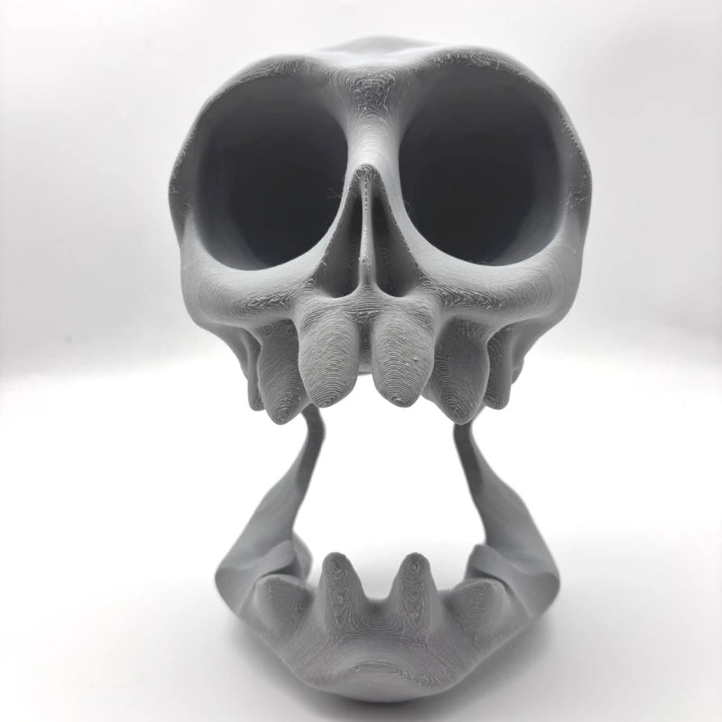 3D Printed Gaming Headset Stand, Skull-Shaped Gaming Desk Organizer, Compatible with Ps5/Ps4 Game Controller Stand, Made of Plastic, Ideal Desktop Organizer for Gamers and Tech Enthusiasts, Controller and Headset Stand, Space