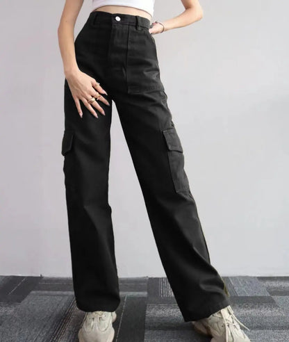 Women Vintage Cargo Pants Streetwear New Y2K Techwear Korean Harajuku Parachute Pants Beige Sweatpants Wide Leg Joggers Trousers