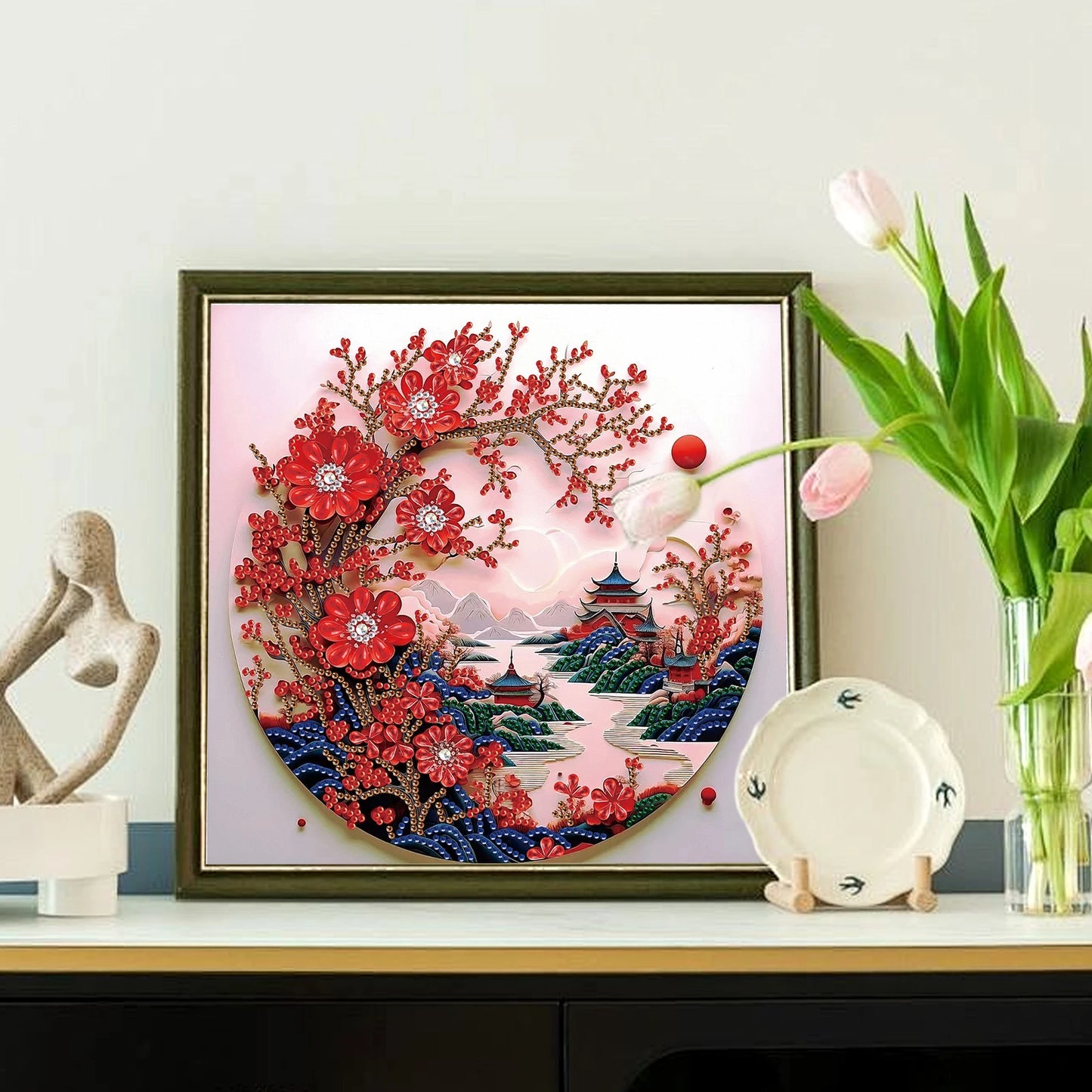 Special Shape Diamond Art Painting Kits for Adult and Beginners,DIY landscape Diamond Art Painting for Home Wall Decoration Gift