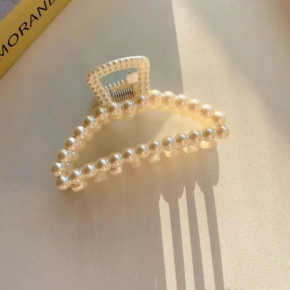 Imitation Pearl Hairpins Geometric Hair Claws Bath Large Catch Clip Back Head Women Hair Accessories Hair Claw New Headwear
