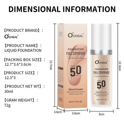 OCHEAL Color Changing Foundation Liquid - Moisturizing Long Lasting Brightening Full Coverage Concealer Makeup