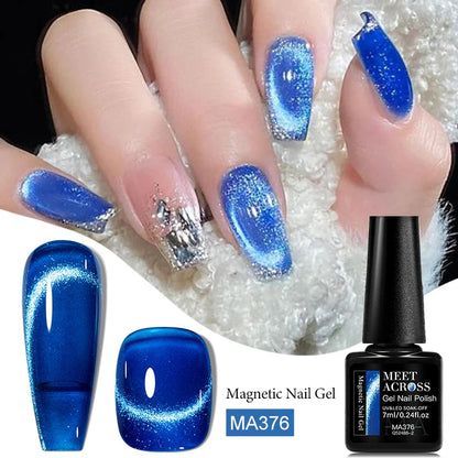 7ml Red Series Cat Magnetic Gel Nail Polish Sparkle Glitter Semi Permanent Nail Art UV Gel Varnish Manicure For Valentines Nails