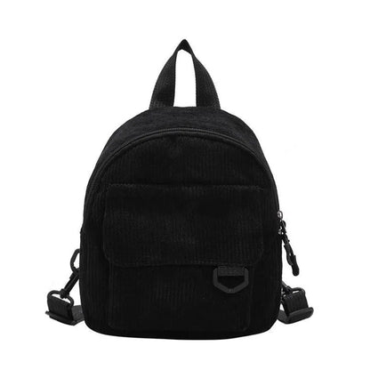 Women's Mini Backpack Fashion Solid Color Corduroy Small Simple Leisure Travel Large Capacity Durable  School Bag