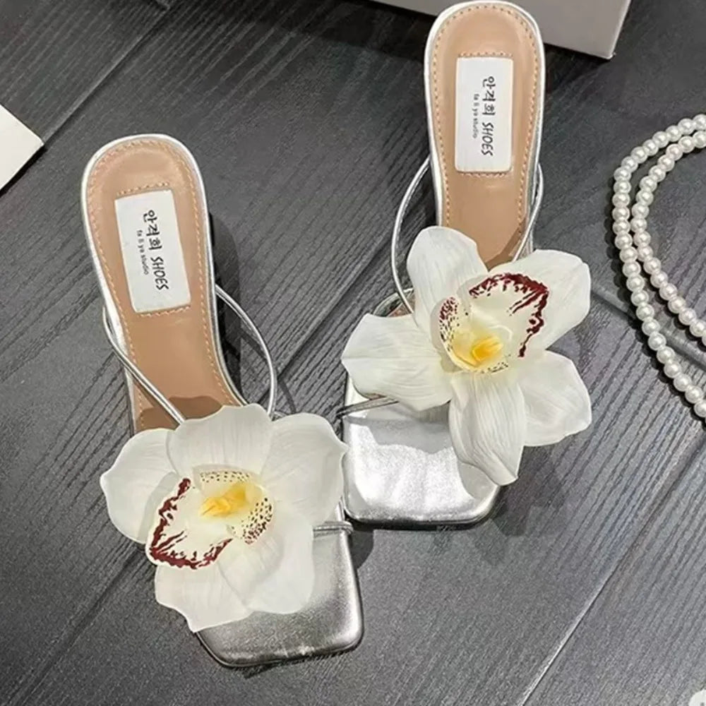 1 Pair Simulation Coloful Thai Fairy  Flower Shoe Buckles Personalized Design  Orchid Simulation Buckles Decor