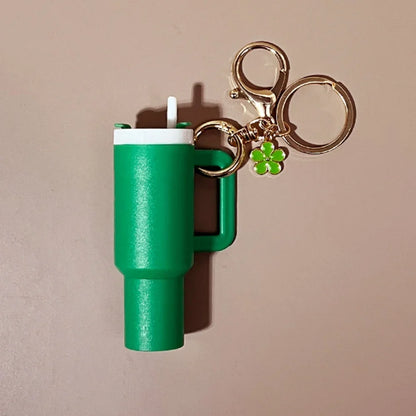 Mini Stanley Cup Keychain Creative Coin Chapstick Storage Box Accessories Key Holder Backpack Tumbler Handle Decoration