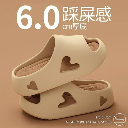 Platform Slipper Flip Flop Women Love Heart Cloud Outdoor Indoor Summer Soft Sandal Slides Ladies Home House Hotel Shoe Flat EVA