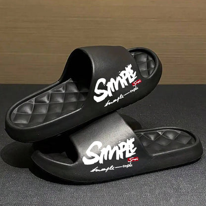 Four-Season Men's Fashion Slippers, Waterproof Non-Slip Casual Soft Perforated Bathroom Slippers, Suitable for Bathroom, Swimming, Indoor Use