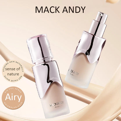 Mack Andy Matte Finish Liquid Foundation - Oil-Control, Waterproof, Full Coverage Concealer for All Skin Tones