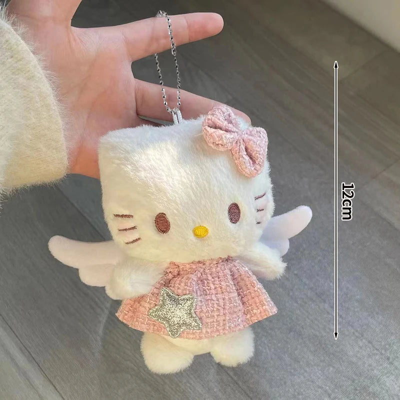 Sanrio Hello Kitty Keychain Cute Cartoon Bag Pendant Plush Doll Charms Car Key Ring Backpack Accessories Women Girl Gifts