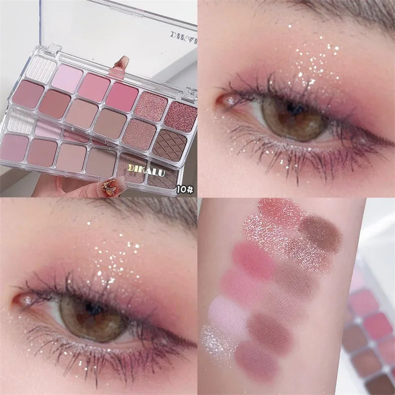 Flash Diamond Peach Kumquat Eyeshadow Palette Nude Pink Purple Eye Pearl Glitter Shadows Korean Charming Contour Eyes Make Up