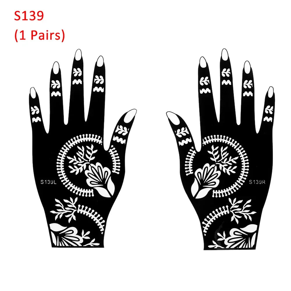 2025 New Professional Henna Stencil Temporary Hand Tattoo Body Art Sticker Template Wedding Tool Flower Tattoo Stencil