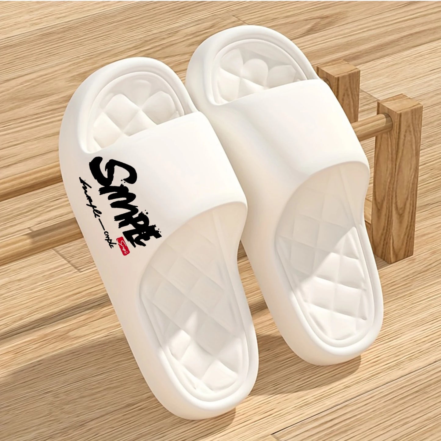 Four-Season Men's Fashion Slippers, Waterproof Non-Slip Casual Soft Perforated Bathroom Slippers, Suitable for Bathroom, Swimming, Indoor Use