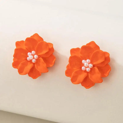 925 Silver Needle Korean Fashion Bowknot Tulip Earrings For Women Jewelry 2026 Trending New Women's White Flower Earrings Brinco