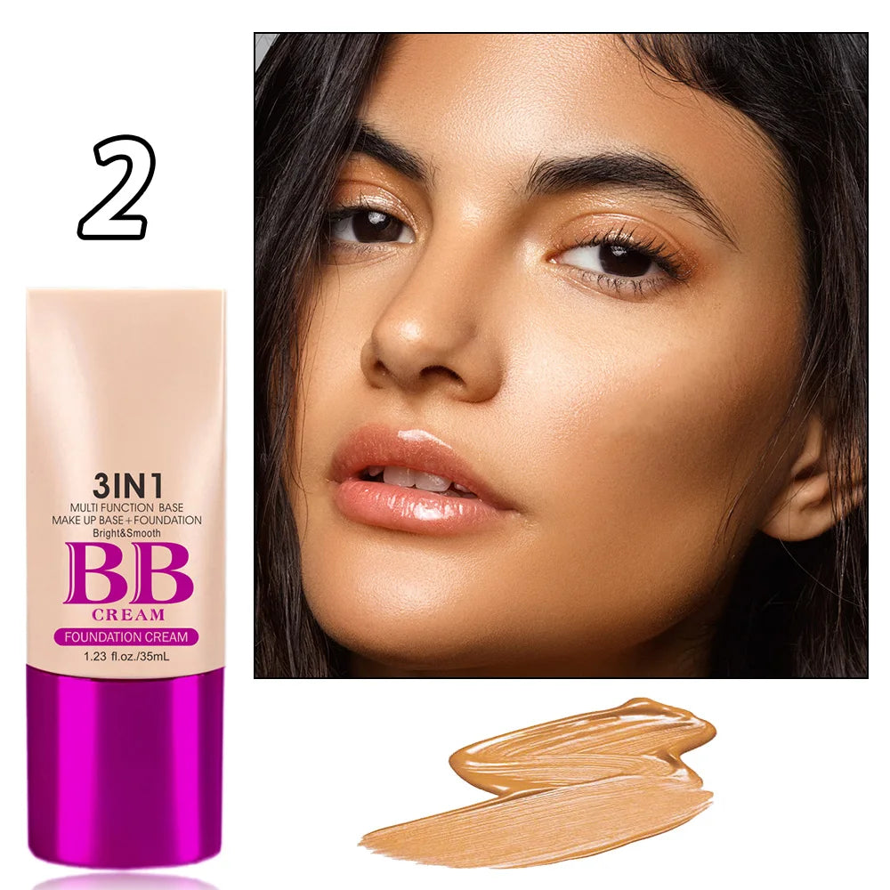 3 In 1 Multi-Function Base Make-UP Liquid Fundation Brighten &Smooth BB Cream Breathable Oil Control Poreless Skin Concealer