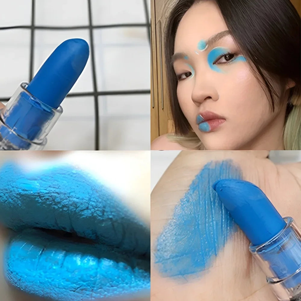 12 Colors Matte Nude Clay Lipstick Vampire Makeup Punk Black Lip Gloss Dark Paint Stick Durable Waterproof Lasting Cosmetics