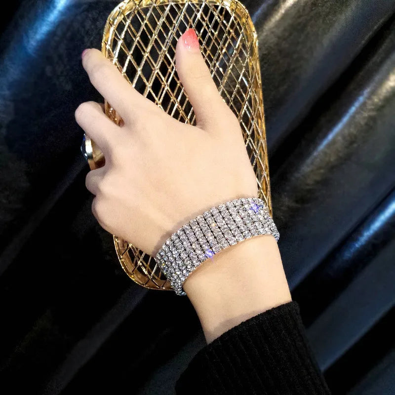 Luxury Crystal CZ Tennis Bracelet Wedding Bracelet For Women Gold Silver Color Simple Jewelry Adjustable