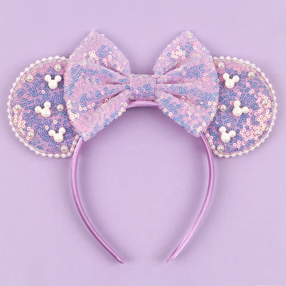 New Trendy Mouse Ears Headband Mickey 3.3"Velvet For Girls Soft Bow Hairband Halloween Festival Party Trip DIY Hair Accessories