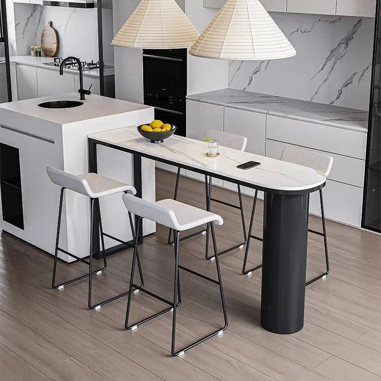 Nordic Modern High Bar Tables Household Slate Bar Table Kitchen Furniture Living Room Simple Integrated Island Dining Table v